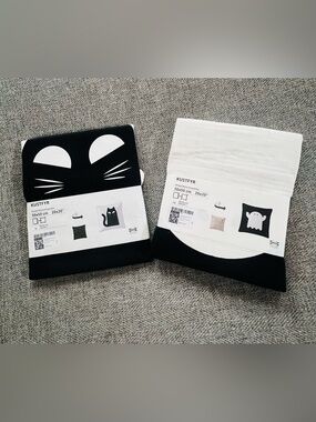 IKEA Two Kustfyr Halloween Pillow Covers NEW Black Cat Ghost
